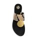 Patos Disk Embellished Snakeskin Embossed Leather Thong Sandals